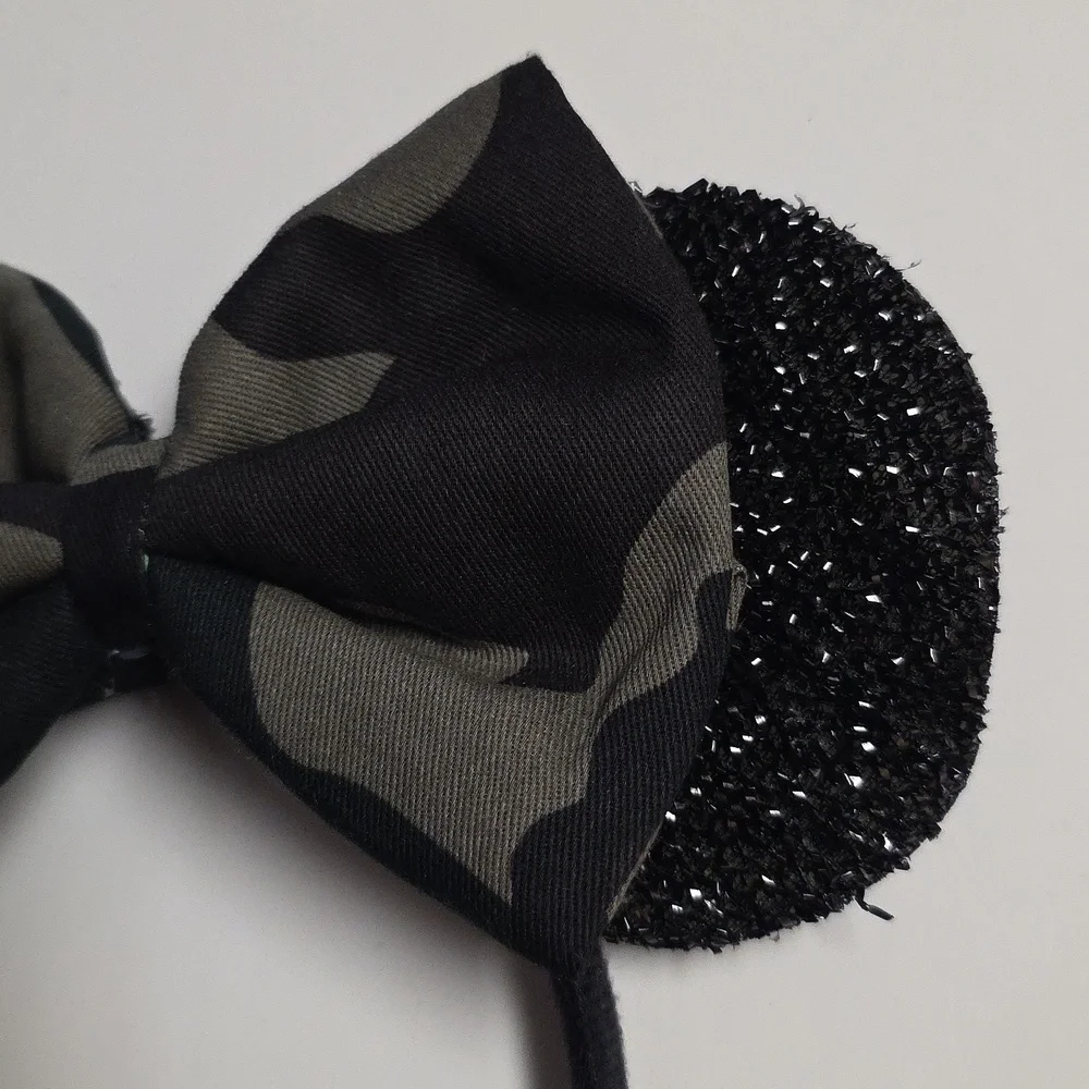 Camouflage Headband Girls Black Green Mouse Ears